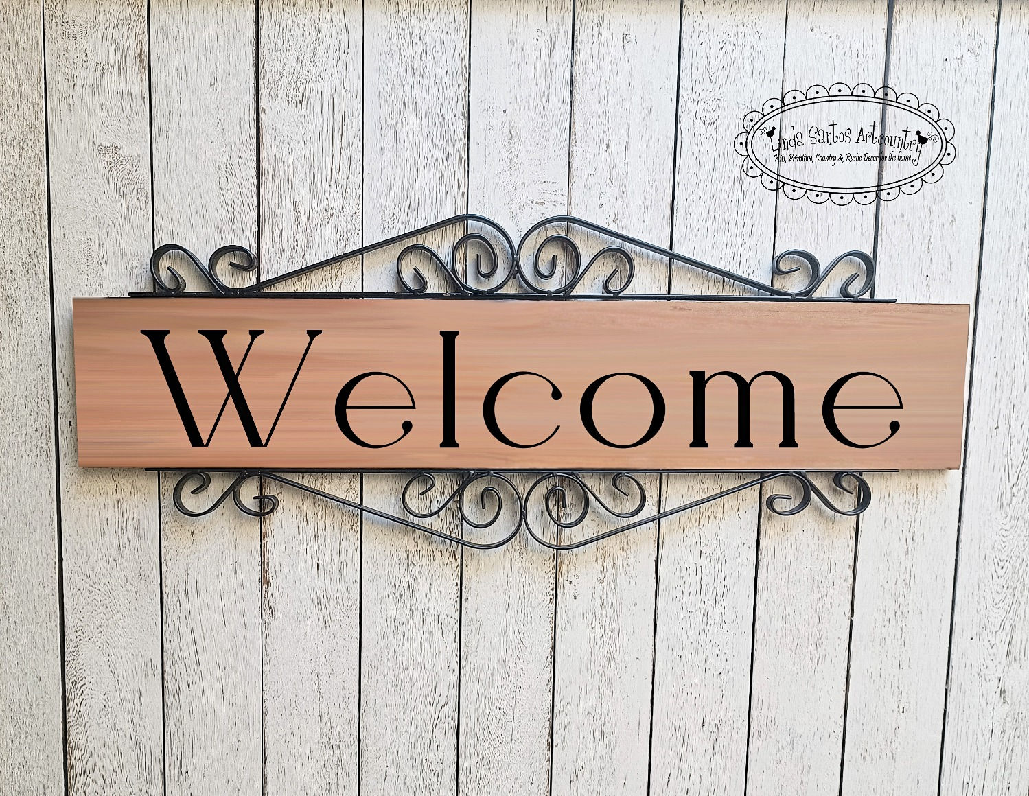 Placa Welcome - Moldura em ferro