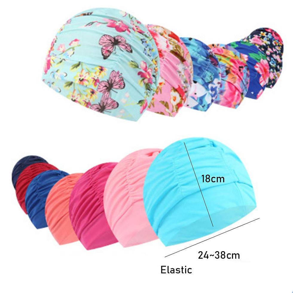 Thumbnail: Swimming Cap Chemo Hair loss Beanie Hat Scarf Turban Cancer Swim Cover Headwear