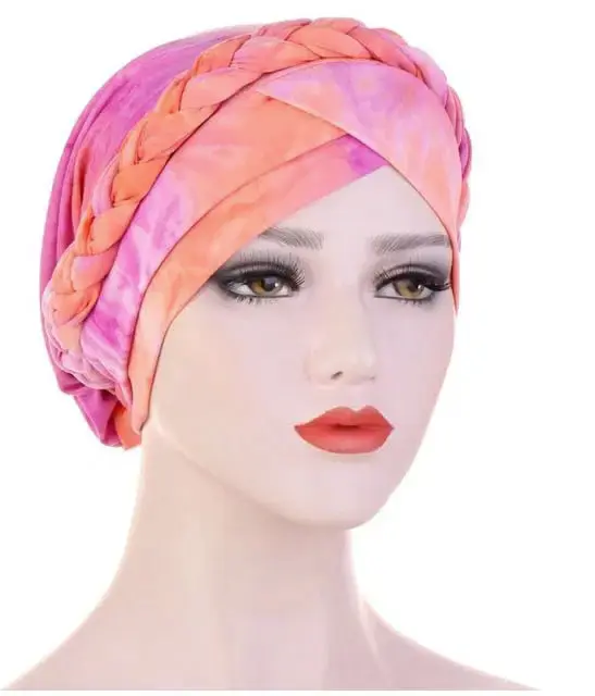 Thumbnail: Pre Tied Headwear Headwrap Headscarf Tie Dye
