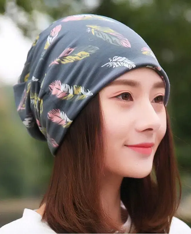 Thumbnail: Feather Leaf Beanie Hat Multifunction - VARIOUS