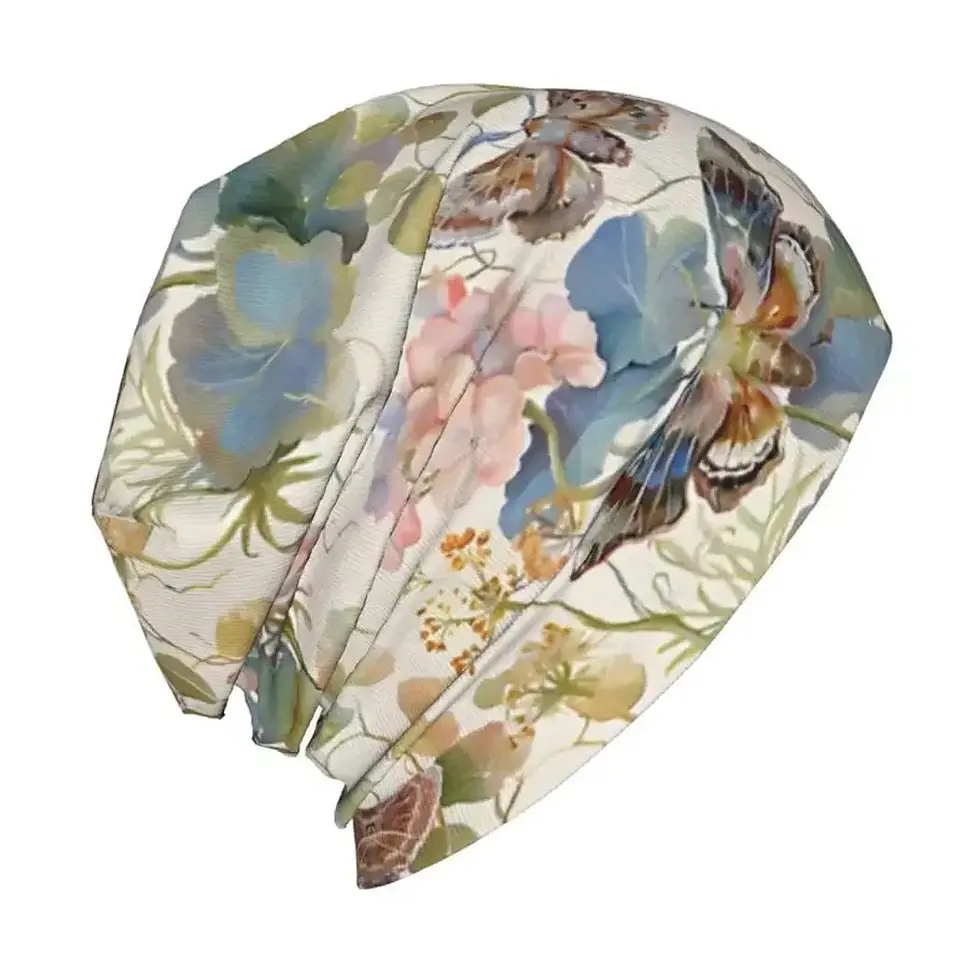Thumbnail: Ultra Soft Floral Chemo Headwear Beanie Closed Top