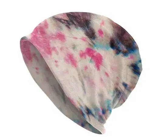 Thumbnail: Chemo Beanie Hat Cap Rainbow Tie Die