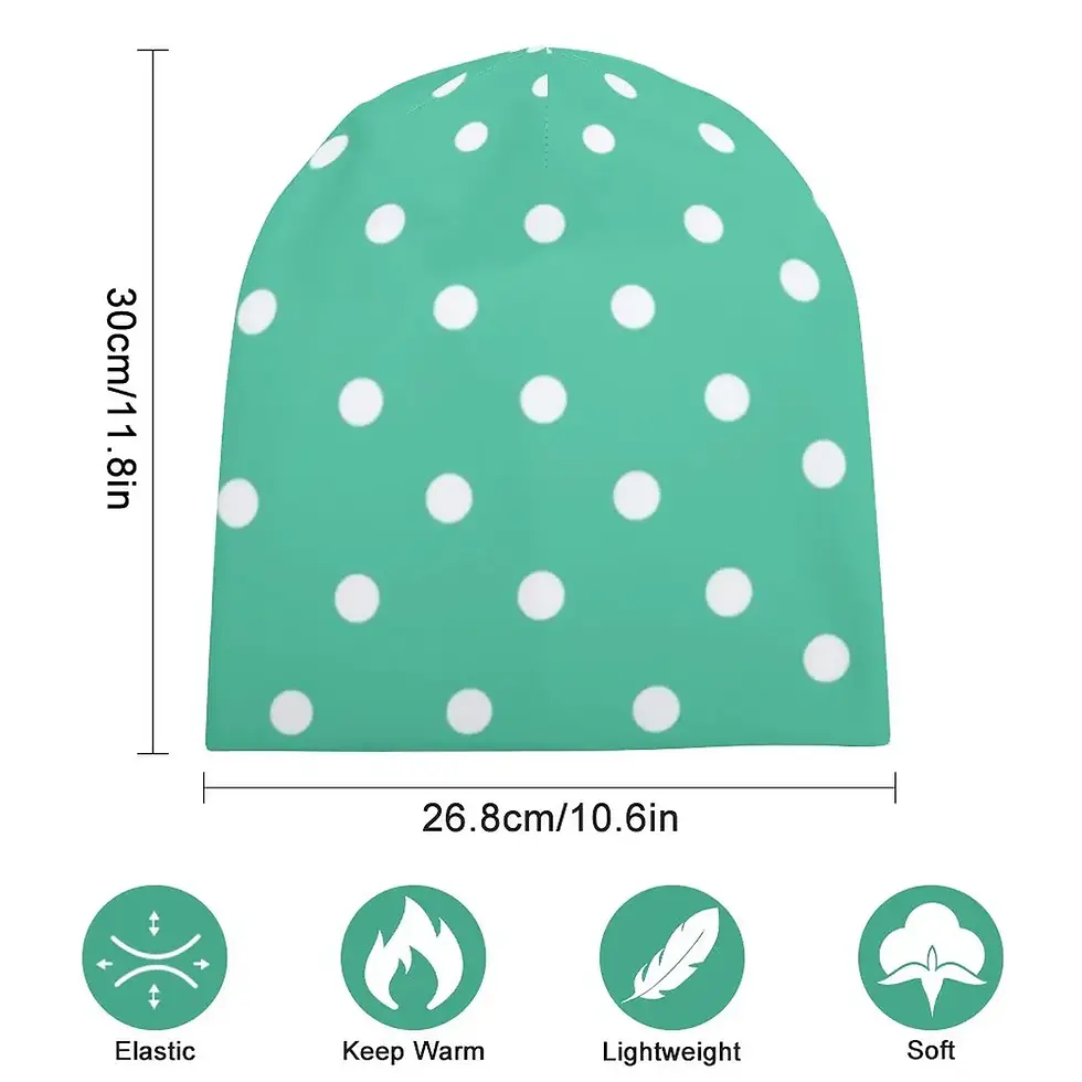 Thumbnail: Chemo Headwear Beanie Cap Bandana Pre Tied Spot Polka Dots
