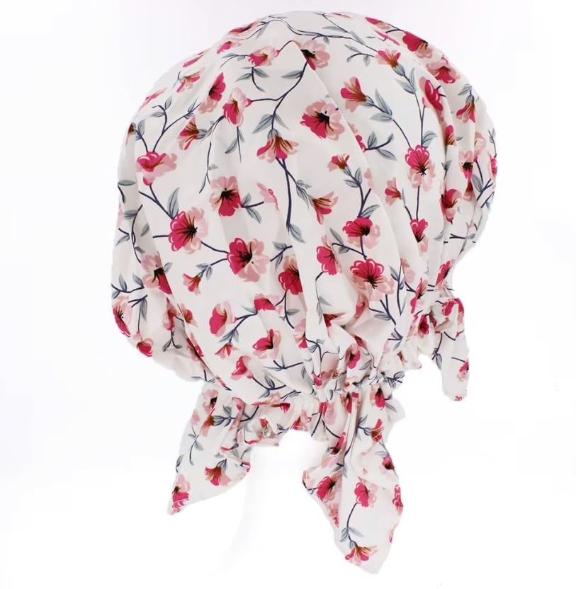 Thumbnail: Women's Pre-Tied Cotton Headscarf, Floral and Paisley Print, Petite Fit, Short