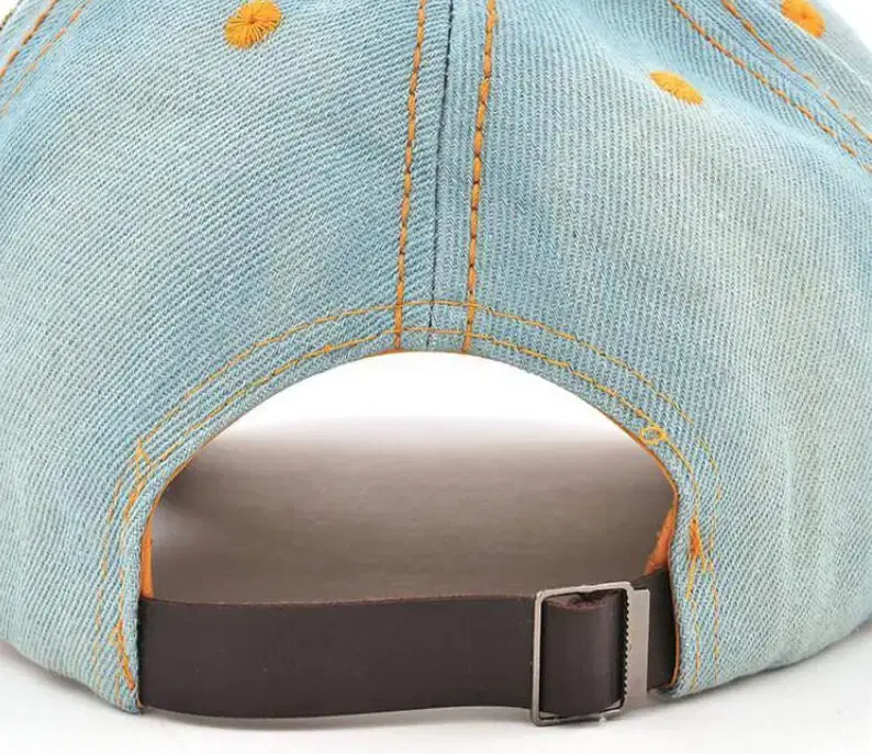 Thumbnail: Denim Baseball Cap Beanie Headwear with Tiara Crown Embellishments Cowboy Casual