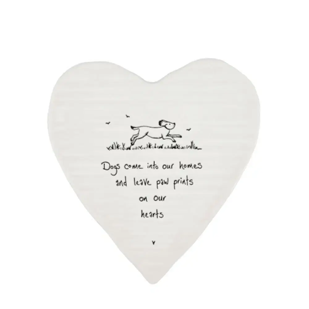 East of India Heart Porcelain Coaster - Dogs Come into Our Home: Charming Pet