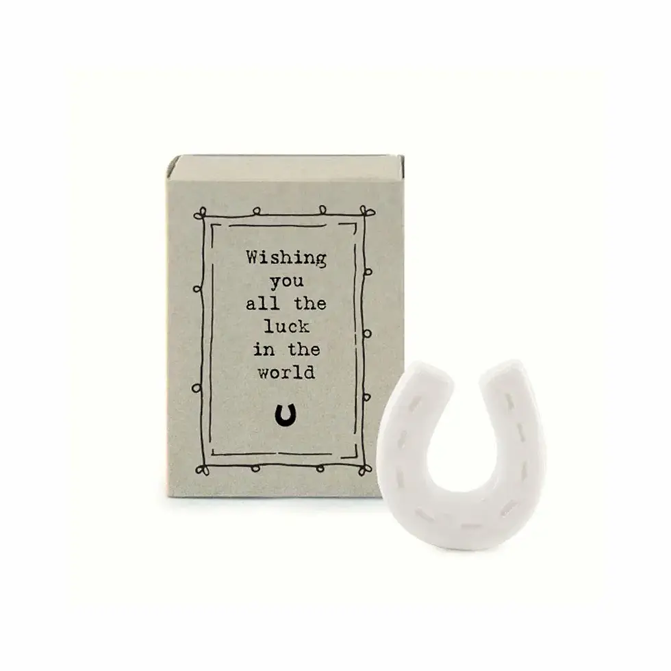 Thumbnail: East of India Matchbox Lucky Horseshoe Luck Porcelain Gift
