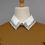 Thumbnail: Detachable Shirt Collar with Jewelled Crystal Embellishment, White, Pointed
