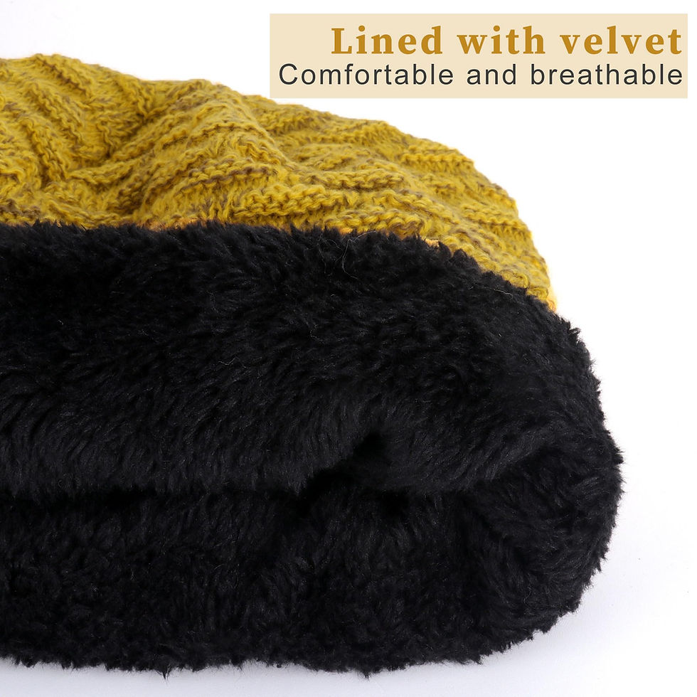 Thumbnail: Beanie Hats for Women - Thermal Winter Warm Hat Chenille Fleece Line Slouchy