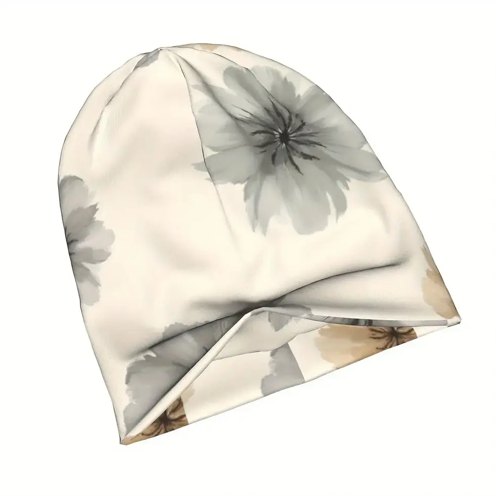 Thumbnail: Soft Floral Chemo Headwear Beanie Hat