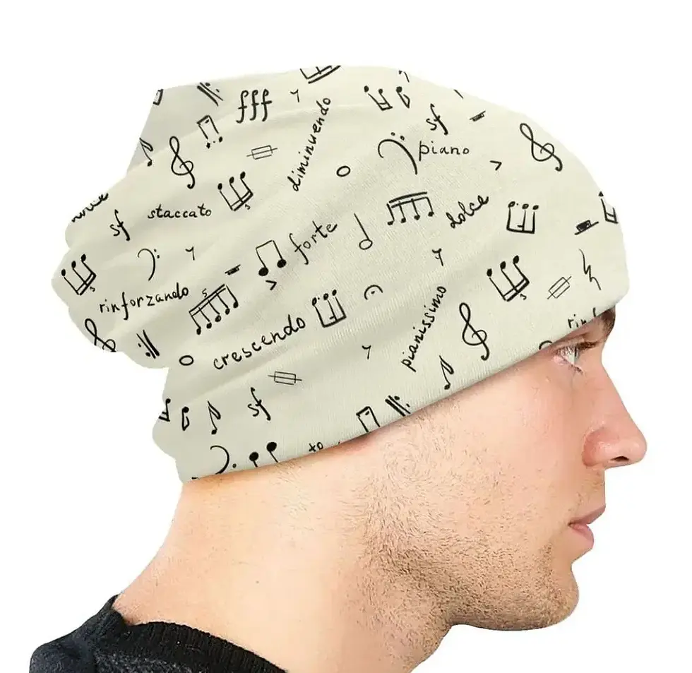 Thumbnail: Chemo Headwear Beanie Hat Cap Bandana Music Clef Notes