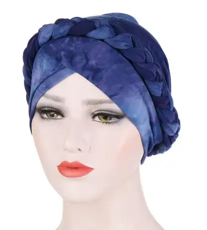 Thumbnail: Chemo Turban Pre Tied Soft Tie Dye with Platt detail
