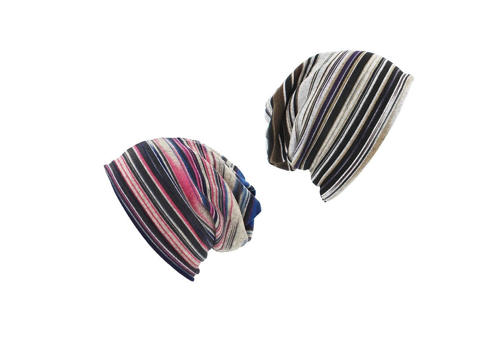 Thumbnail: 2 Pack Turban Beanie Hat Chemo Headwear Womens Baggy Slouchy Sports Head Wrap