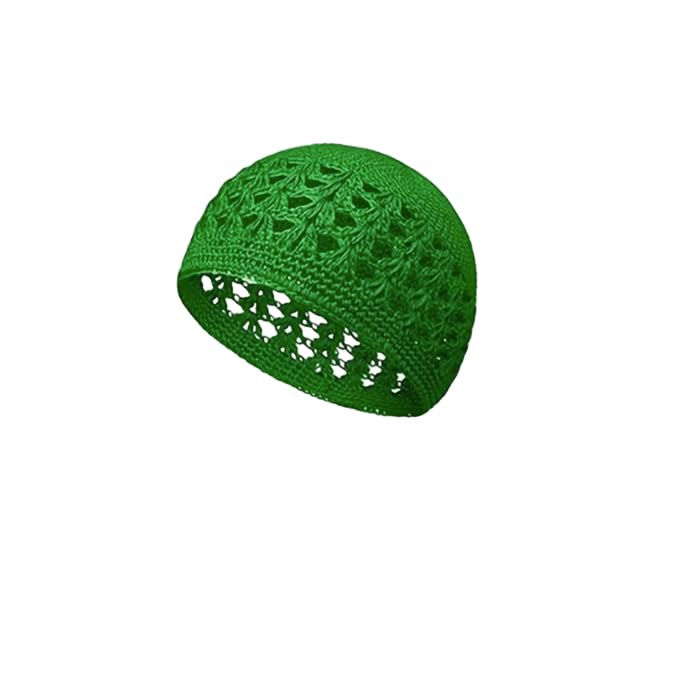 Thumbnail: Crochet Knit Beanie Hat, Royal Blue Abba Style, Breathable Open Weave Design