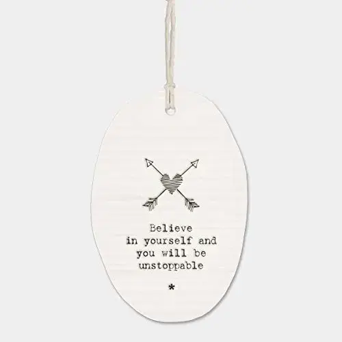Thumbnail: East of India: Porcelain Hanger: Believe In Yourself