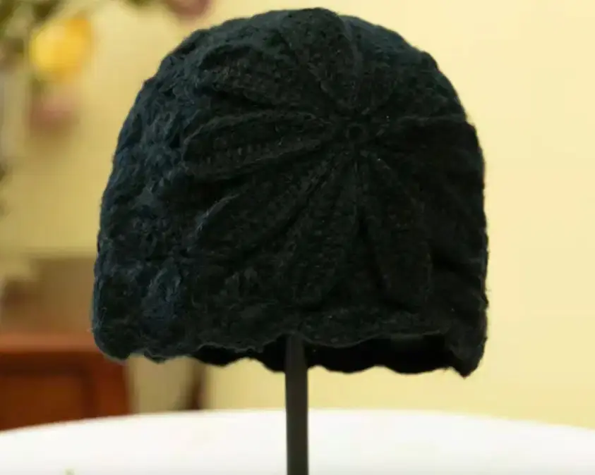 Thumbnail: Knitted Beanie Hat with Flower