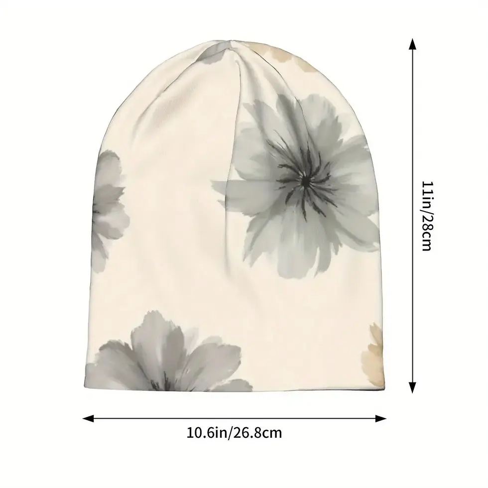 Thumbnail: Soft Floral Chemo Headwear Beanie Hat