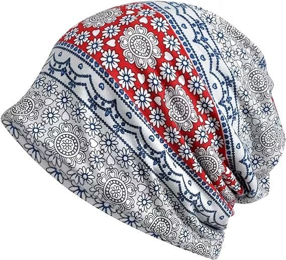Thumbnail: 2 Pack Chemo Headwear Beanie Hat Bandana Turban Womens Head Wrap Sleep Snood