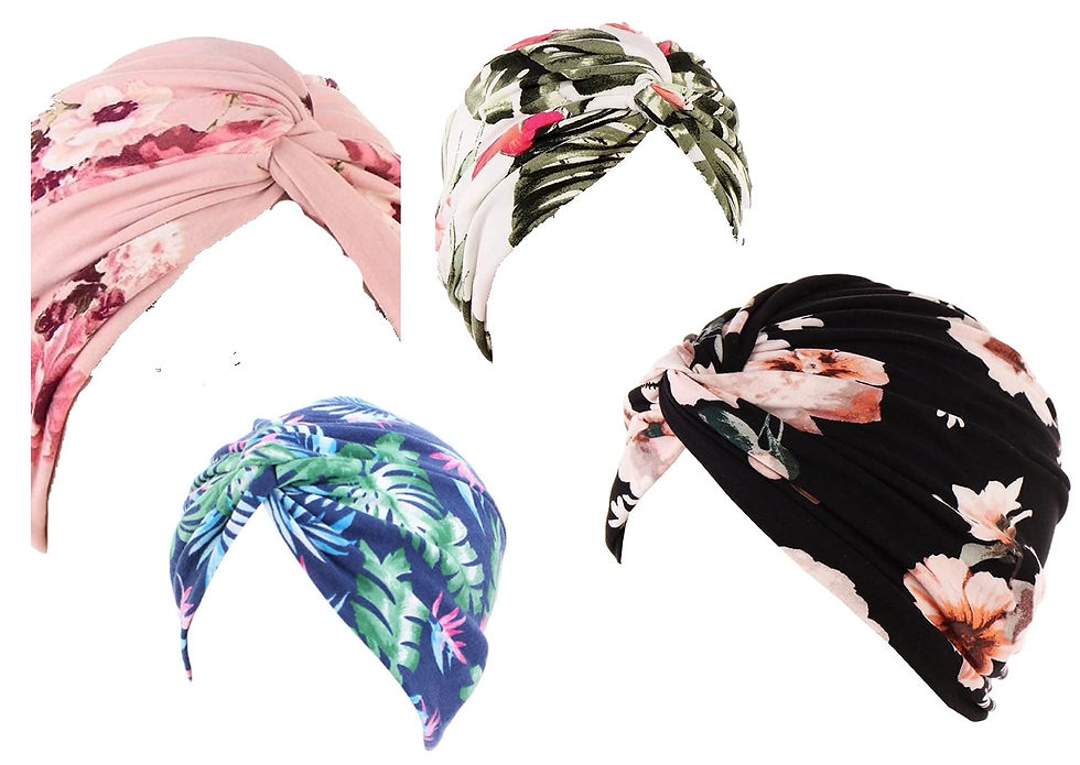 Thumbnail: Pre Tied Headwrap Chemo Headwear for Women UK Beanie Scarf Turban Cap Floral