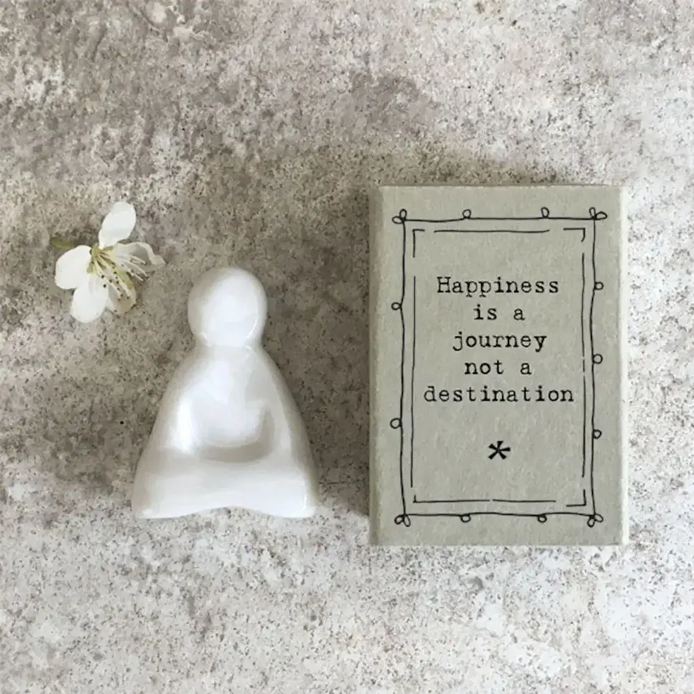 Thumbnail: East of India Porcelain Matchbox Buddha Happiness