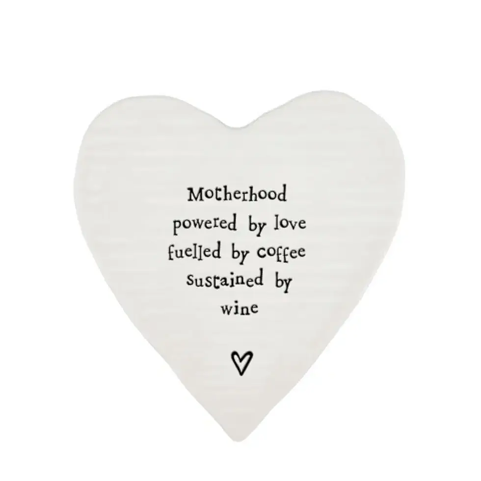 Thumbnail: East of India Porcelain Coaster - Motherhood powered by love fuelled by coffee
