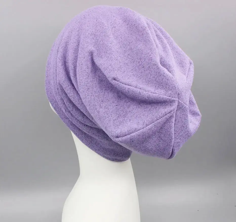 Thumbnail: Chemo Headwear Beanie Hat Soft Lined Jersey Closed