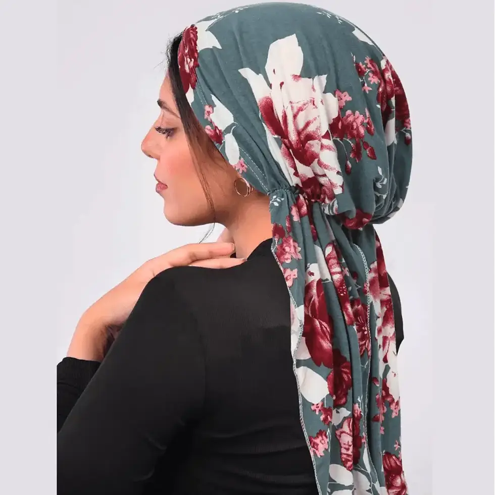 Thumbnail: Pre Tied Headwrap Headscarf Chemo Headwear Beanie Head Cover Scarf Turban Cap