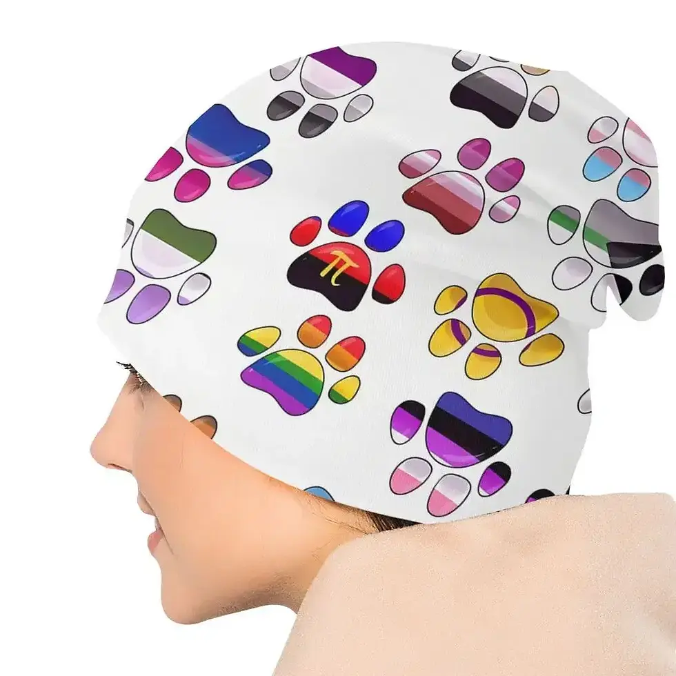 Thumbnail: Chemo Headwear Beanie Cap Pride LGBTQ Pet Dog Paw Print