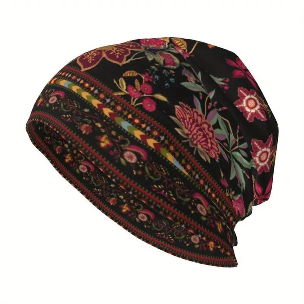 Thumbnail: Chemo Headwear Beanie Hat - Pre Tied Bandana Scarf Closed Top Cap Flower (UK