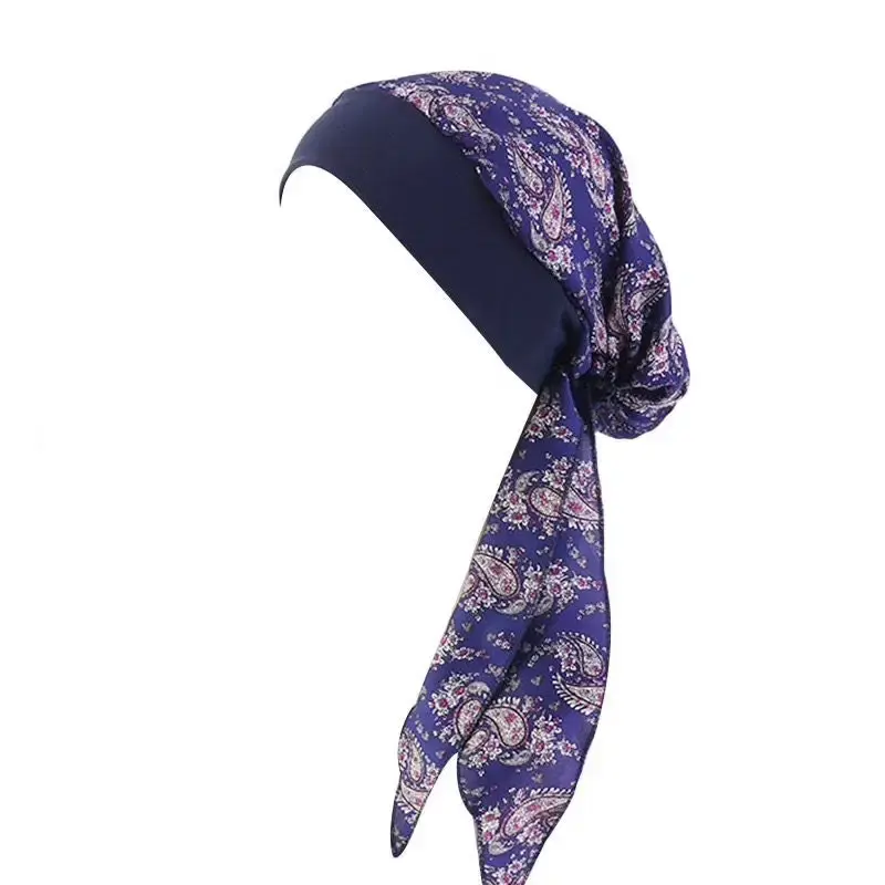 Thumbnail: Pre Tied Head Wraps Satin with long tails