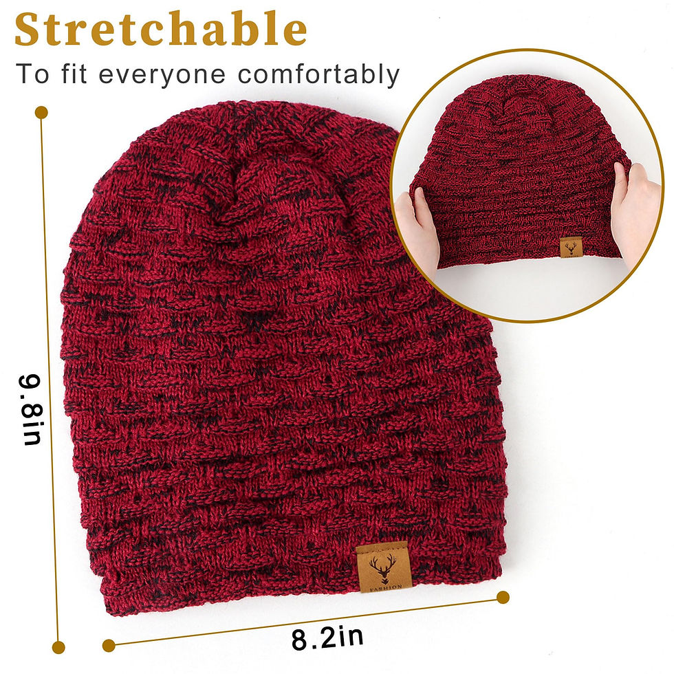Thumbnail: Beanie Hats for Women - Thermal Winter Warm Hat Chenille Fleece Line Slouchy