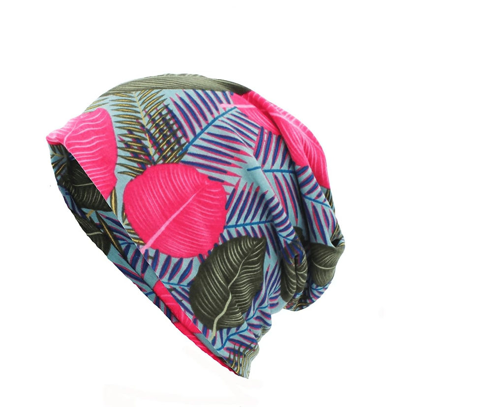 Thumbnail: 2 Pack Turban Beanie Hat Chemo Headwear Womens Baggy Slouchy Sports Head Wrap