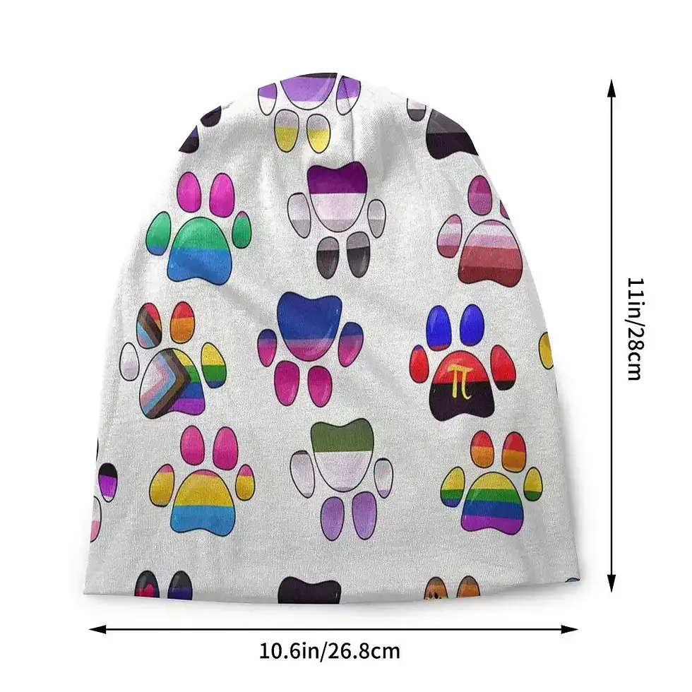 Thumbnail: Chemo Headwear Beanie Cap Pride LGBTQ Pet Dog Paw Print