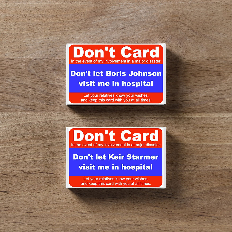 Thumbnail: Novelty "Don't card" Don't let someone visit you in hospital - Personalised PVC 