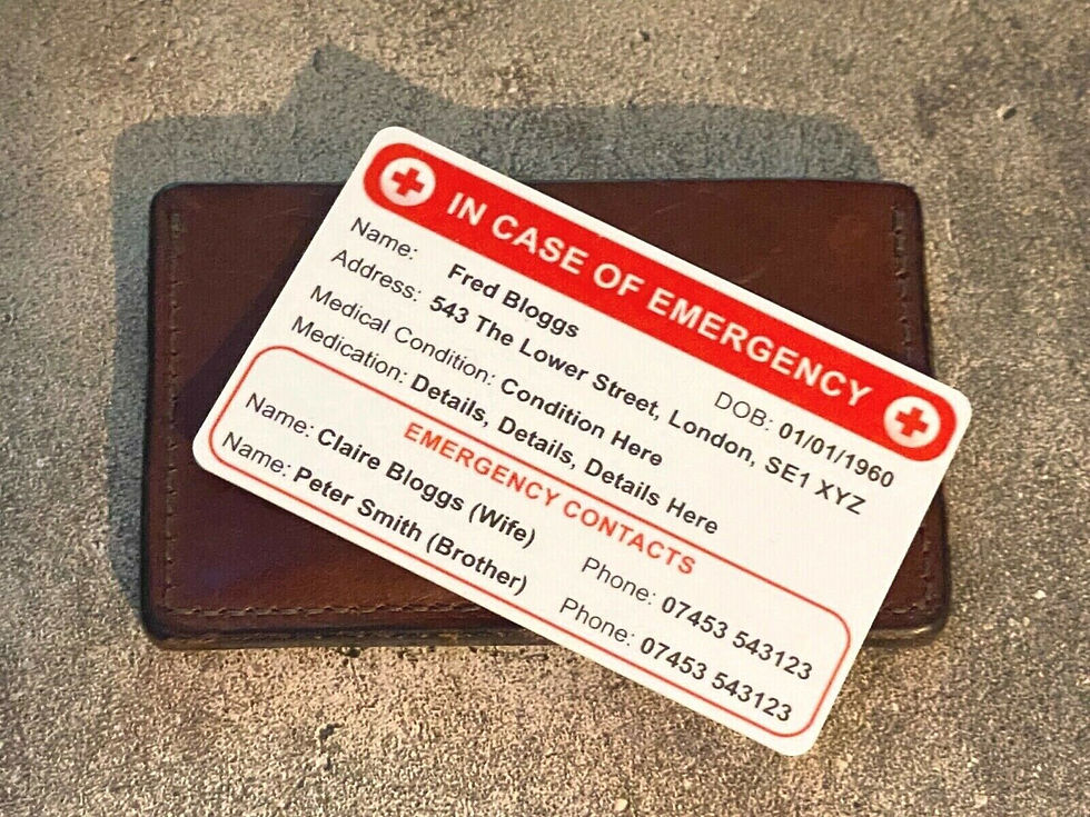 Thumbnail: Dementia Emergency Contact Card - Medical Alert Awareness - Next of Kin Contact