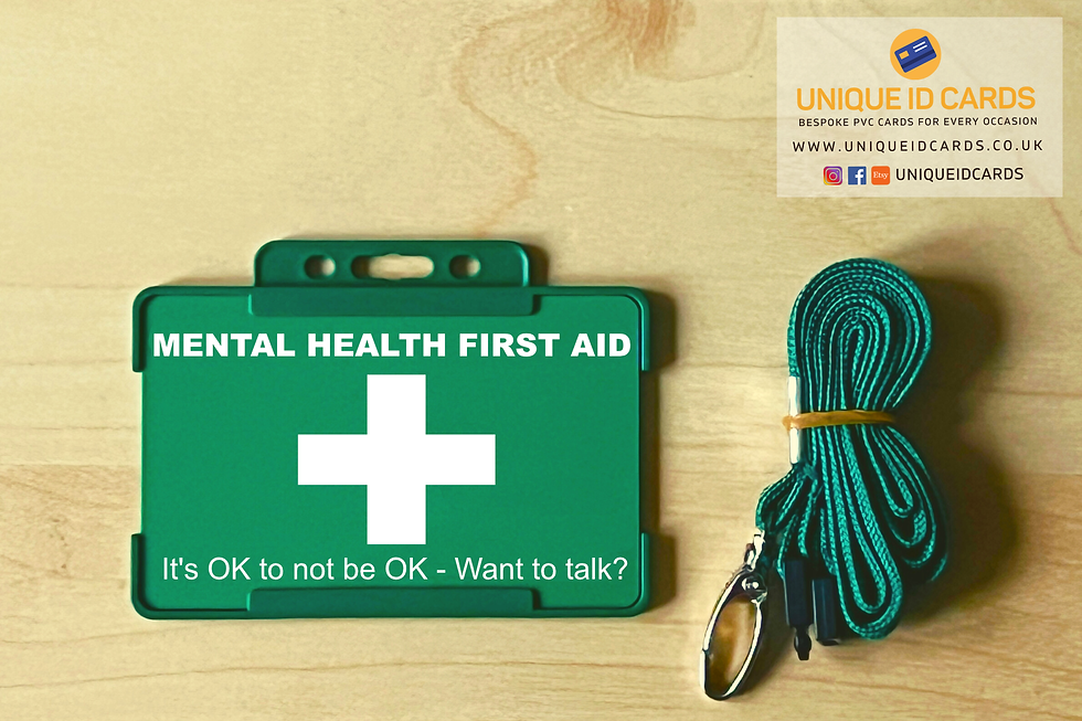 Mental Health First Aid - I am a mental first aider card and lanyard.