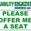 Thumbnail: Please Offer Me a Seat - Disability Awareness & Inclusion Card (choose your favo