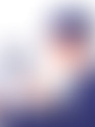 Person in a blue outfit and hat examines a newspaper with a magnifying glass. The paper reads "NEWS" in bold. Neutral white background.