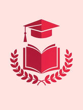 Academic achievement icon with a graduation cap, open book, and laurel wreath