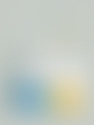 Laboratory flasks with blue and yellow liquids on a gray background. Atomic and molecule symbols float above, indicating a science theme.