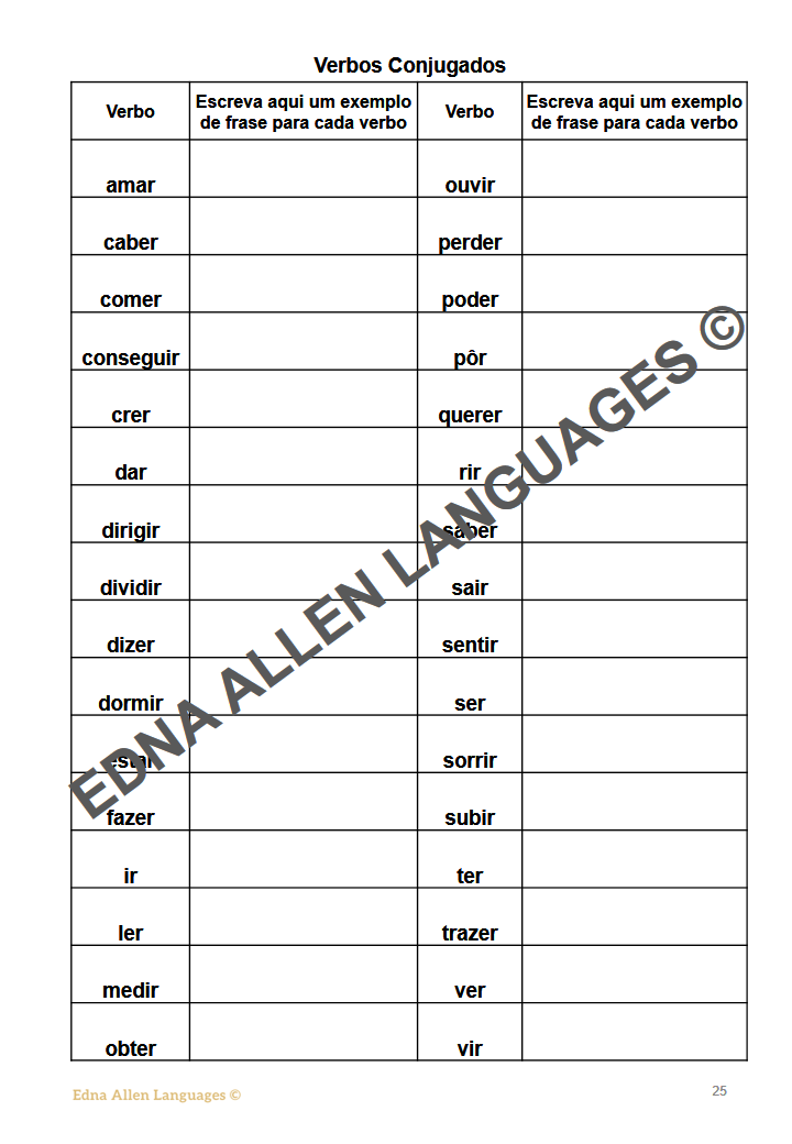 Thumbnail: Portuguese Verb Conjugations - Conjugações Verbais
