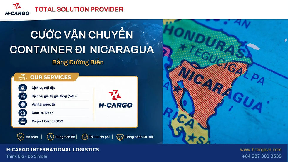 Cước vận chuyển container đi Nicaragua bằng đường biển - H-Cargo, bản đồ Nicaragua tại Trung Mỹ