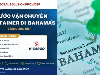 Cước vận chuyển container đi Bahamas bằng đường biển - bản đồ đánh dấu vị trí Bahamas