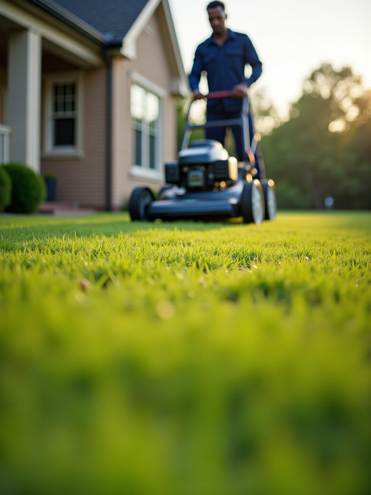 Man mowing the lawn