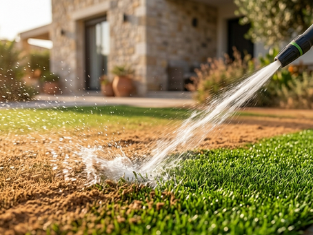 Artificial Grass and Calima: How to Clean Mud and Summer Storms Step by Step