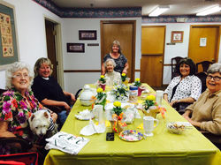 Dottie throw a tea party for her mother Bernice Miller and friends.