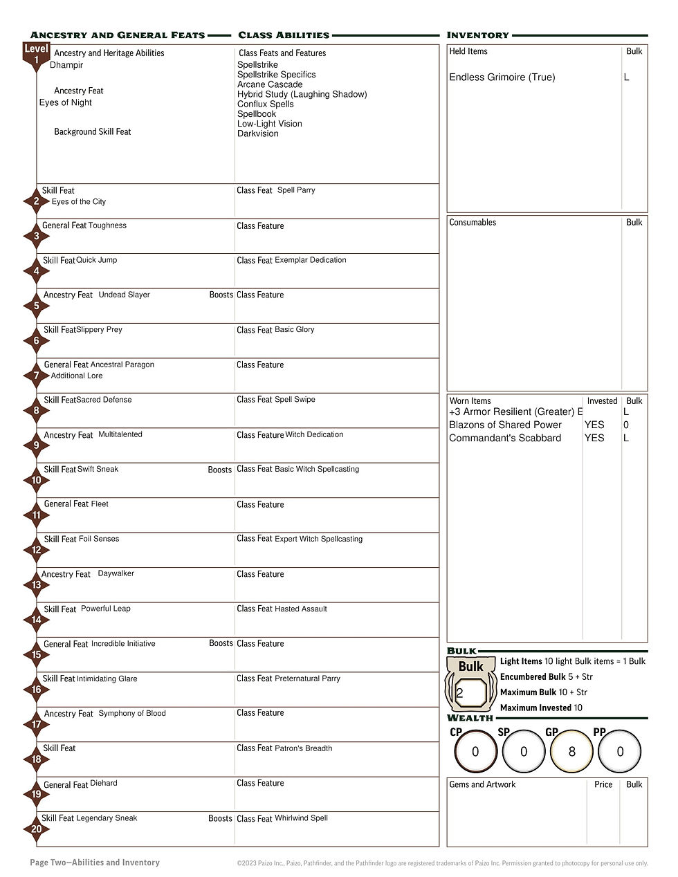 Level 20 Blade, Page 2