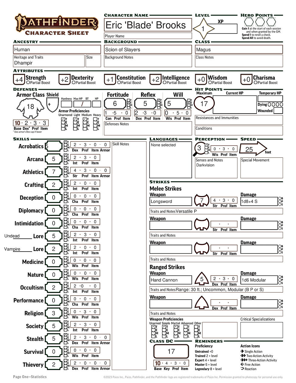 Level 1 Blade, Page 1