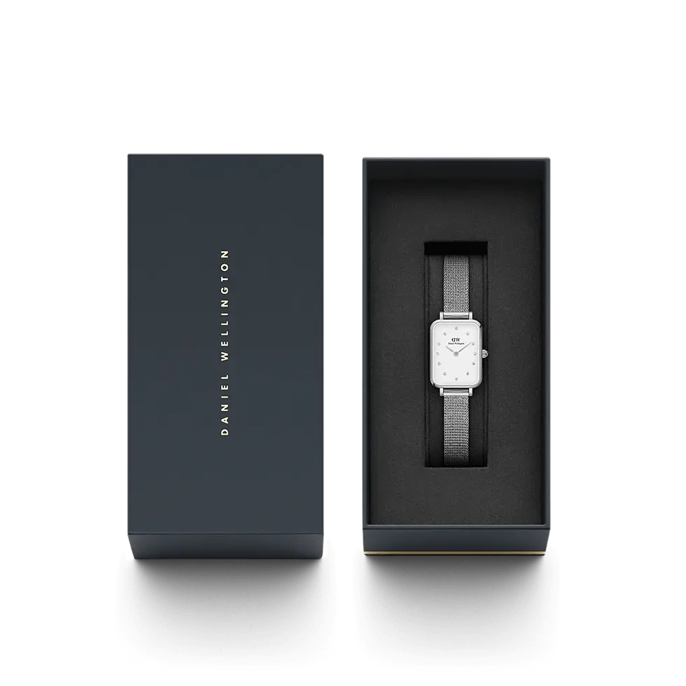 Thumbnail: Daniel Wellington Quadro Lumine Pressed Silver DW00100597 Watch