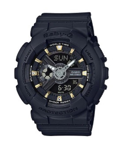 Casio Baby-G BA-112-1A Ana-Digital Women's Watch - Black, Shock Resistant With World Time